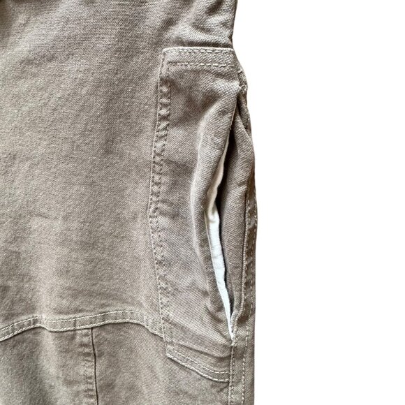 Zara Surplus Khaki Cargo Pants Zipper Cuffs Pockets Relaxed Fit Outdoor Boho SM - Picture 4 of 8